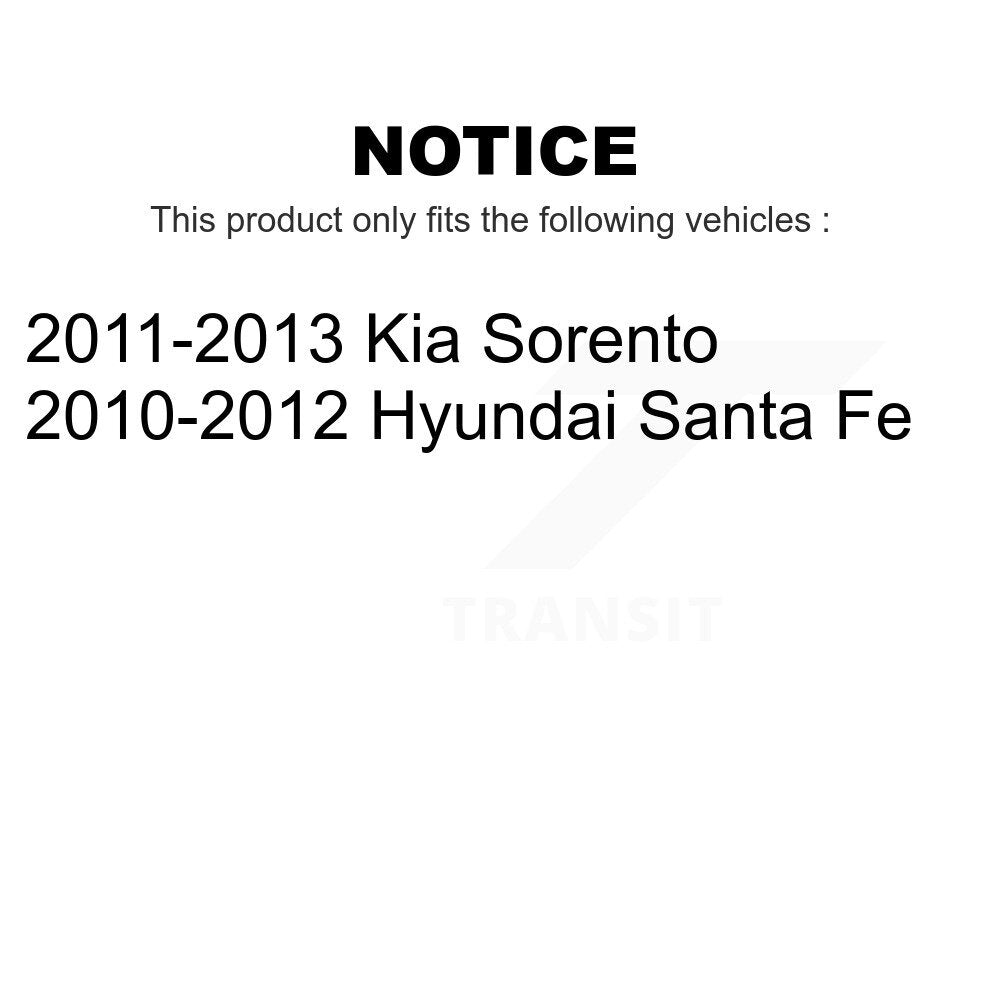 Front Disc Brake Rotors Pair For Kia Sorento Hyundai Santa Fe K8-100500