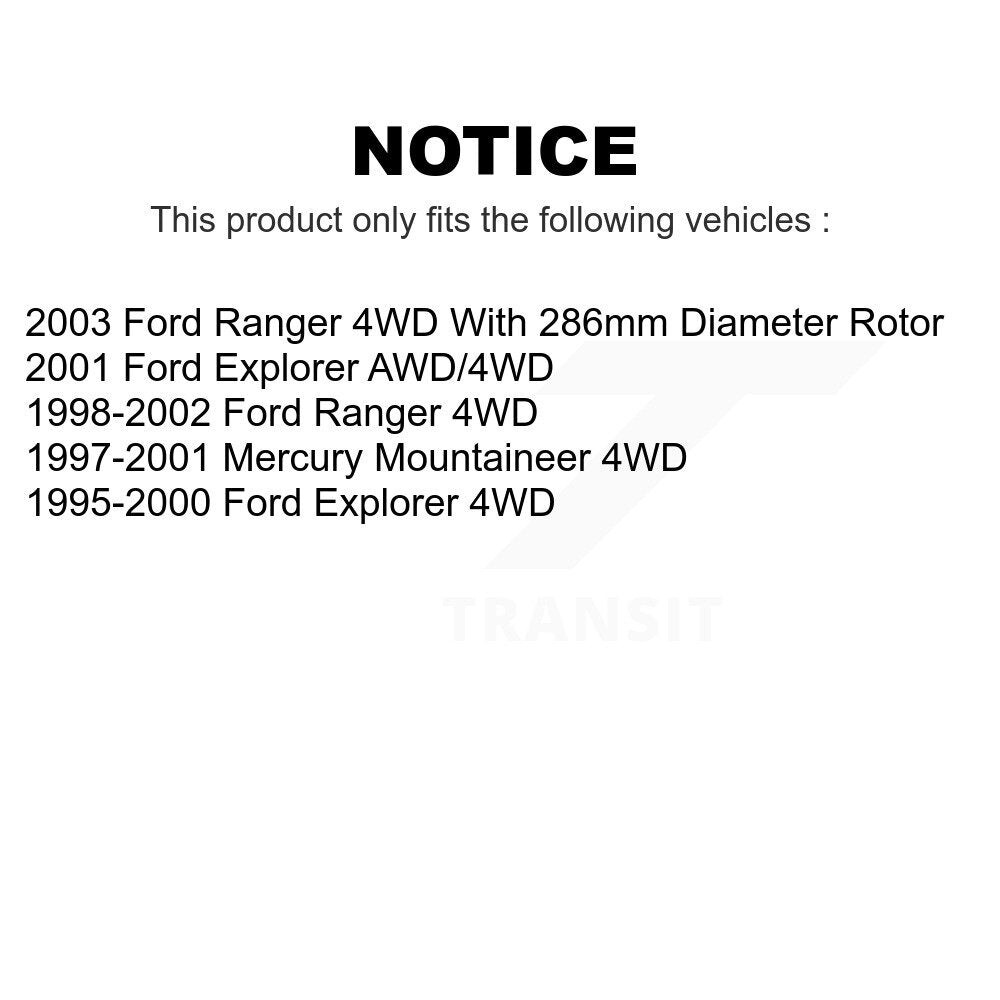 Front Rear Disc Brake Rotors Kit For Ford Ranger Explorer Mercury Mountaineer K8-101078
