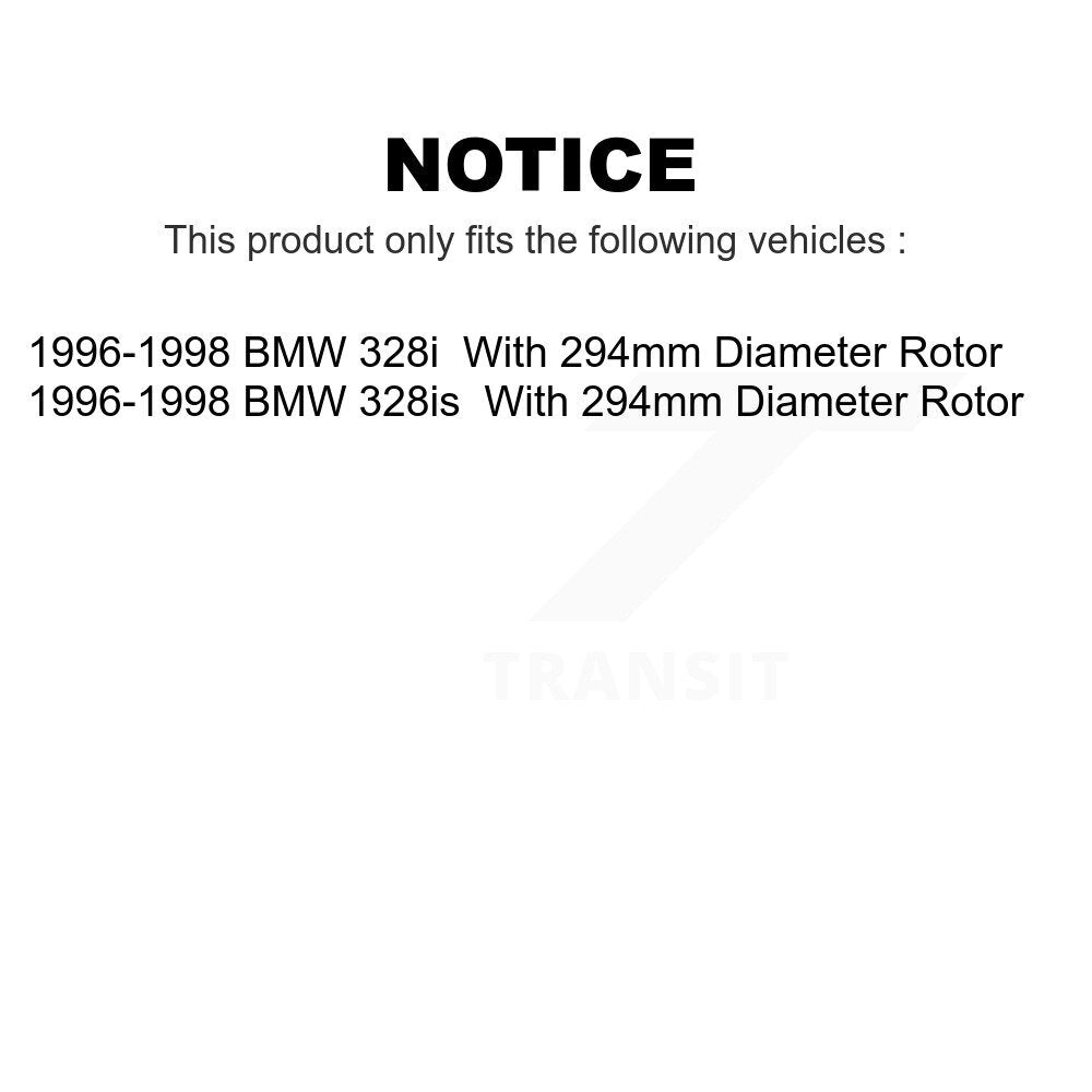Front Rear Disc Brake Rotors Kit For 1996-1998 BMW 328i 328is With 294mm Diameter Rotor K8-101279