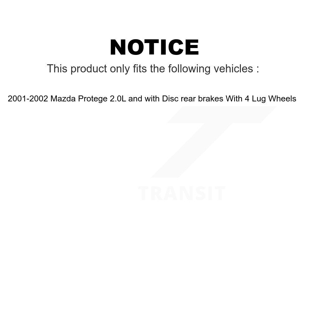 Front Rear Disc Brake Rotors Kit For 2001-2002 Mazda Protege 2.0L with rear brakes With 4 Lug Wheels K8-101293