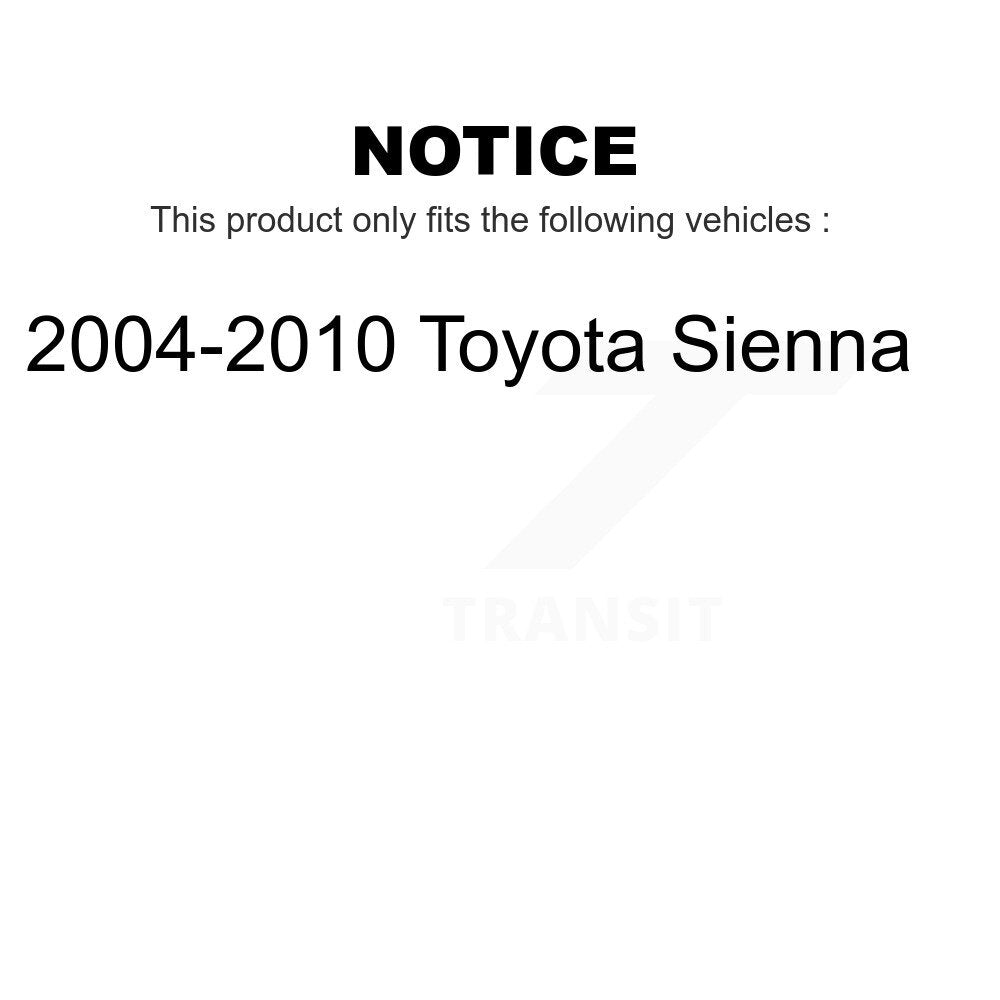 Front Rear Disc Brake Rotors Kit For 2004-2010 Toyota Sienna K8-101329