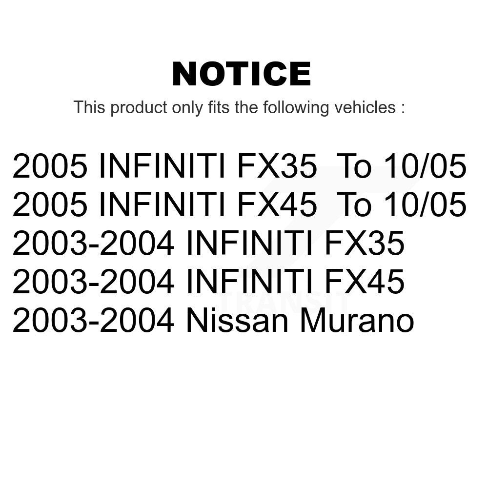 Front Rear Disc Brake Rotors Kit For Nissan Murano Infiniti FX35 FX45 INFINITI K8-101371