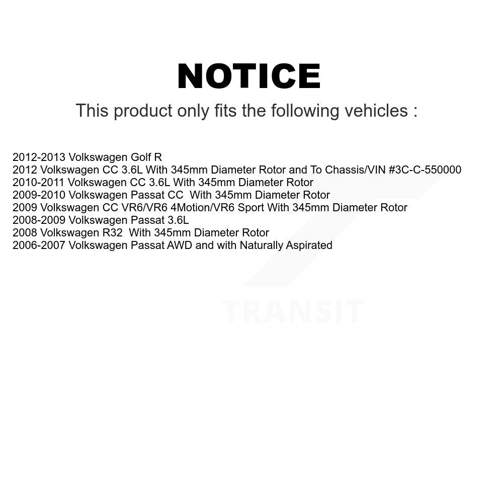 Front Rear Disc Brake Rotors Kit For Volkswagen Passat CC Golf R R32 K8-101459