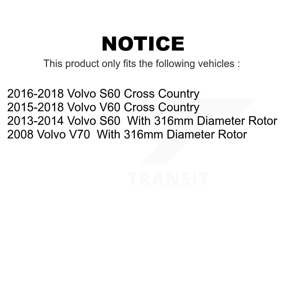 Front Rear Disc Brake Rotors Kit For Volvo S60 V60 Cross Country V70 K8-101528