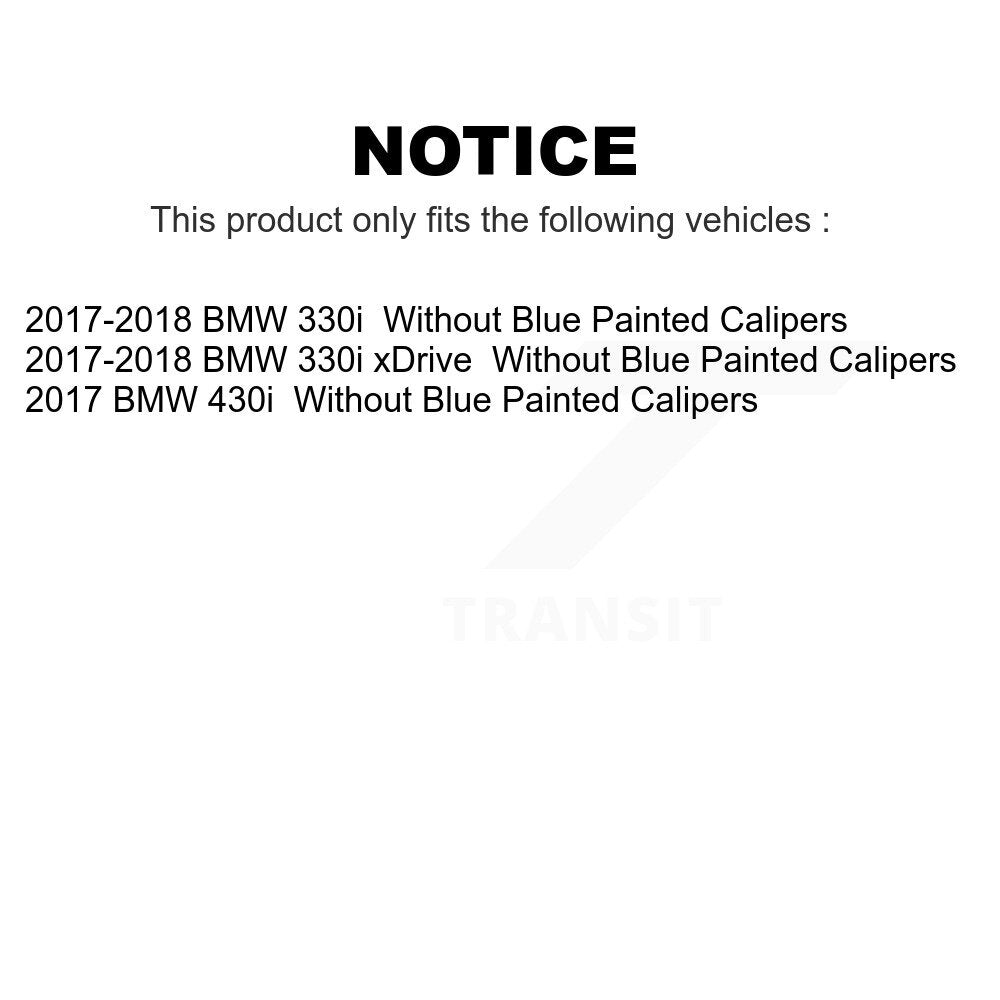 Front Rear Disc Brake Rotors Kit For BMW 330i xDrive 430i Without Blue Painted Calipers K8-101537