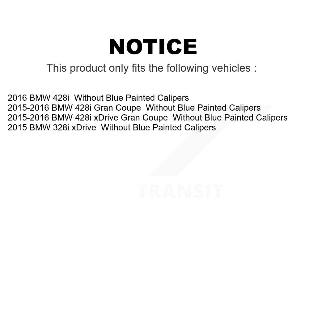 Front Rear Disc Brake Rotors Kit For BMW 328i xDrive 428i Gran Coupe Without Blue Painted Calipers K8-101624