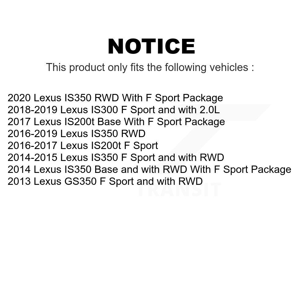 Front Rear Disc Brake Rotors Kit For Lexus IS200t GS350 IS300 IS350 K8-101827