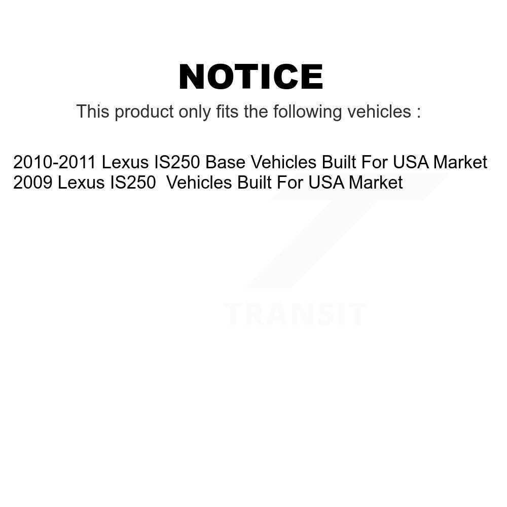 Front Rear Disc Brake Rotors Kit For Lexus IS250 Vehicles Built USA Market K8-101835