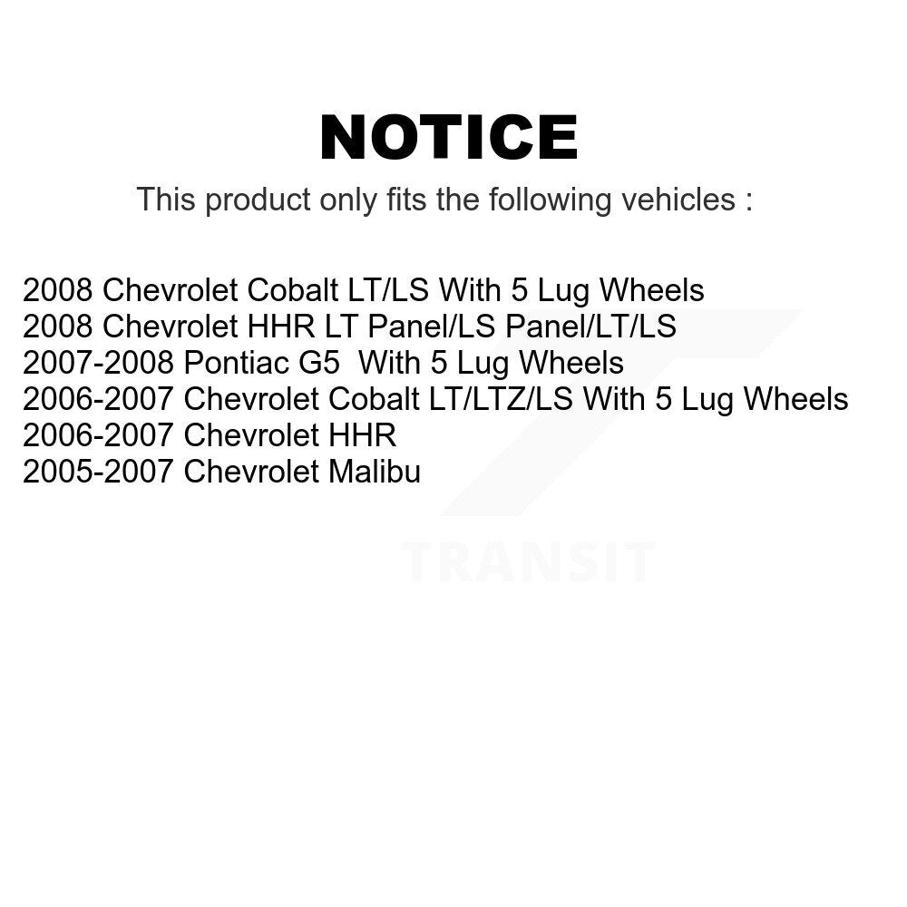 Rear Brake Drums Pair For Chevrolet Cobalt Malibu HHR Pontiac G5 K8-101861