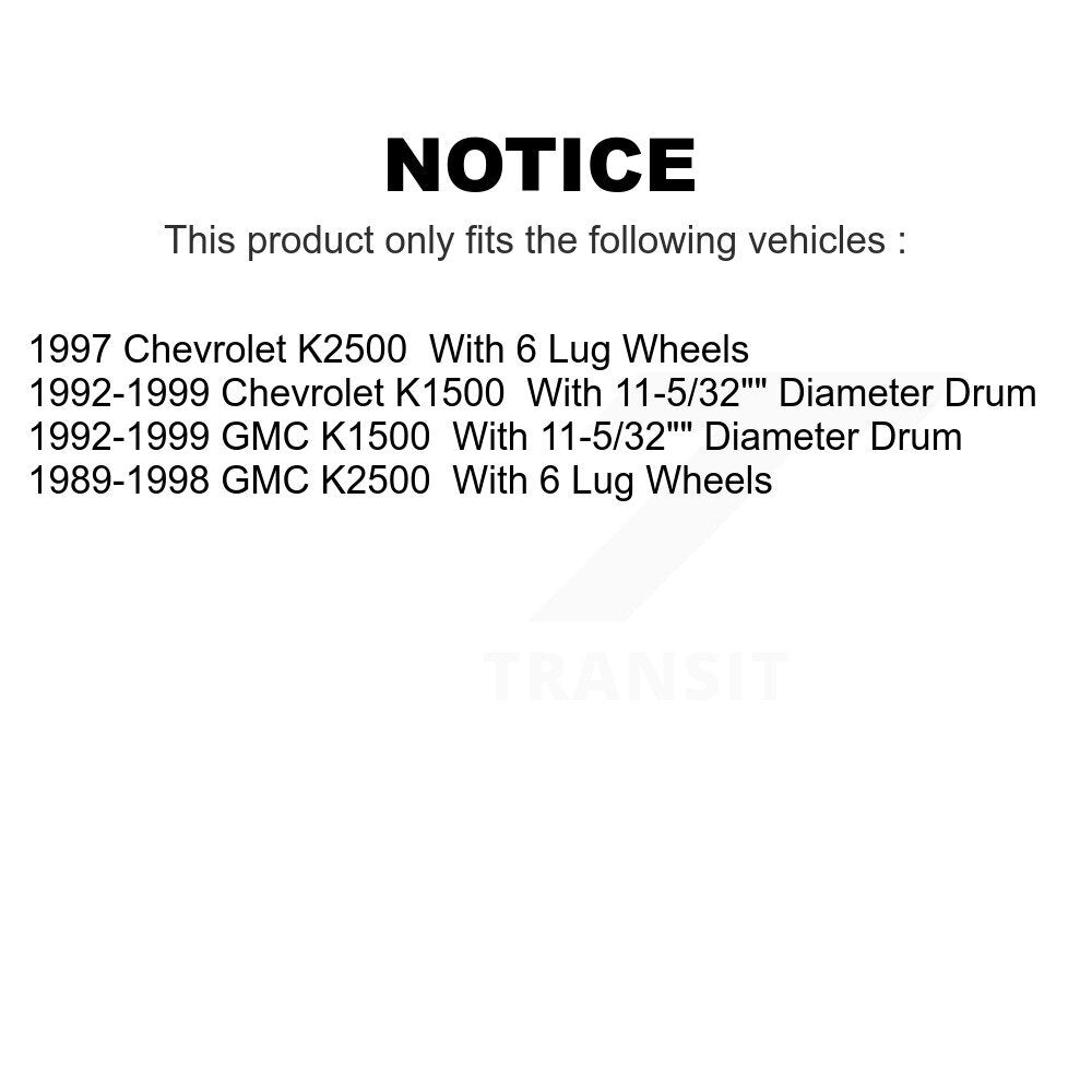 Front Rear Disc Brake Rotors Drums Kit For K1500 Chevrolet GMC K2500 K8-102037