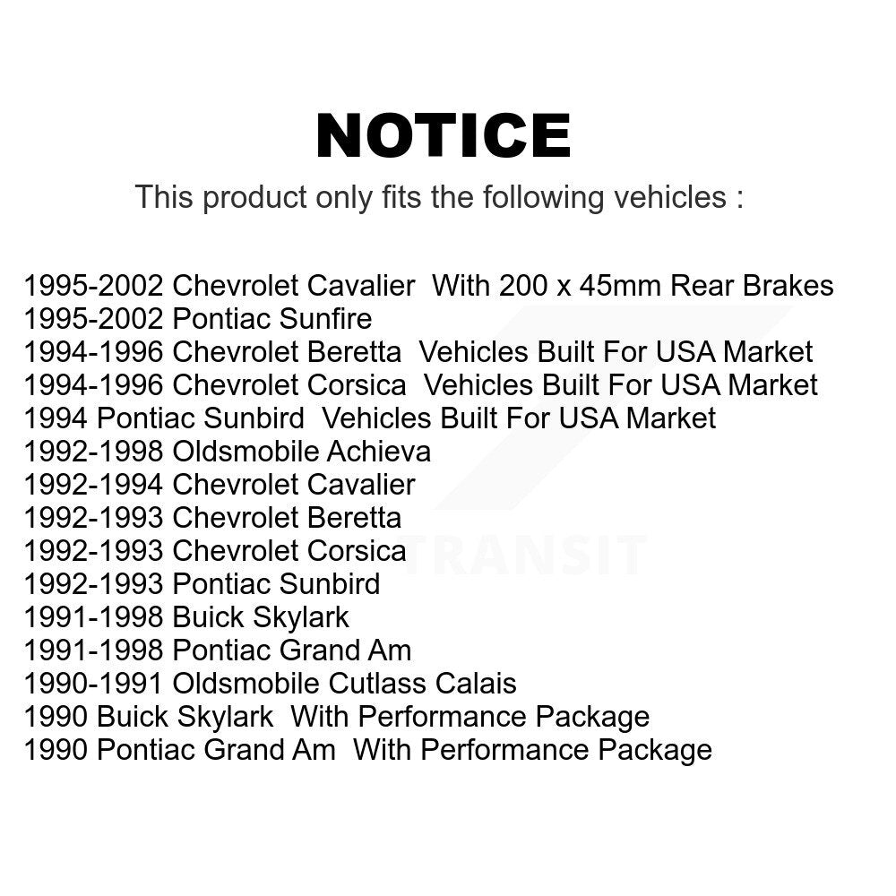 Front Rear Disc Brake Rotors Drums Kit For Chevrolet Cavalier Pontiac Sunfire Grand Am Buick Skylark Corsica Oldsmobile Achieva Beretta Sunbird Cutlass Calais K8-102130