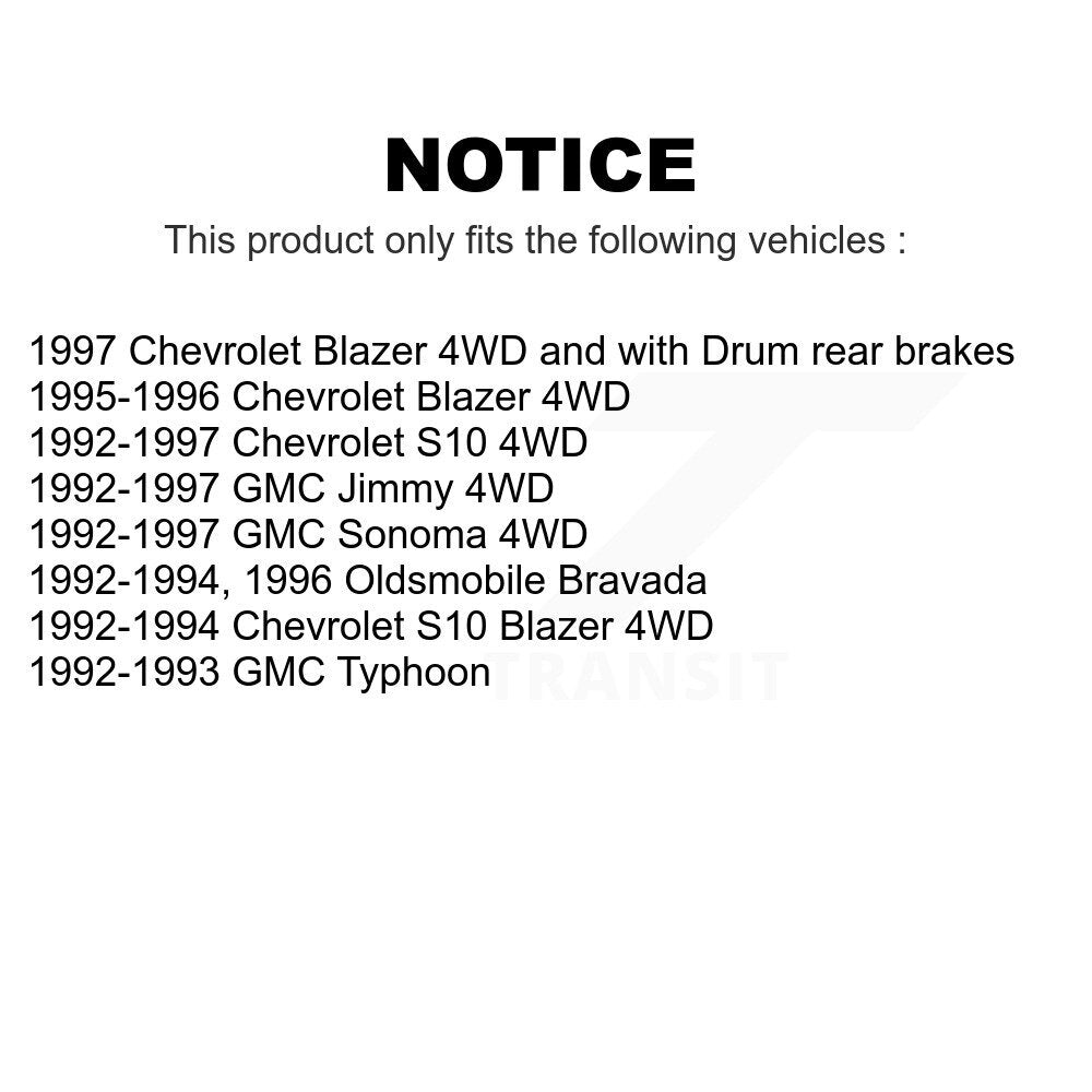 Front Rear Disc Brake Rotors Drums Kit For Chevrolet S10 GMC Blazer Sonoma Jimmy Oldsmobile Bravada Typhoon K8-102183