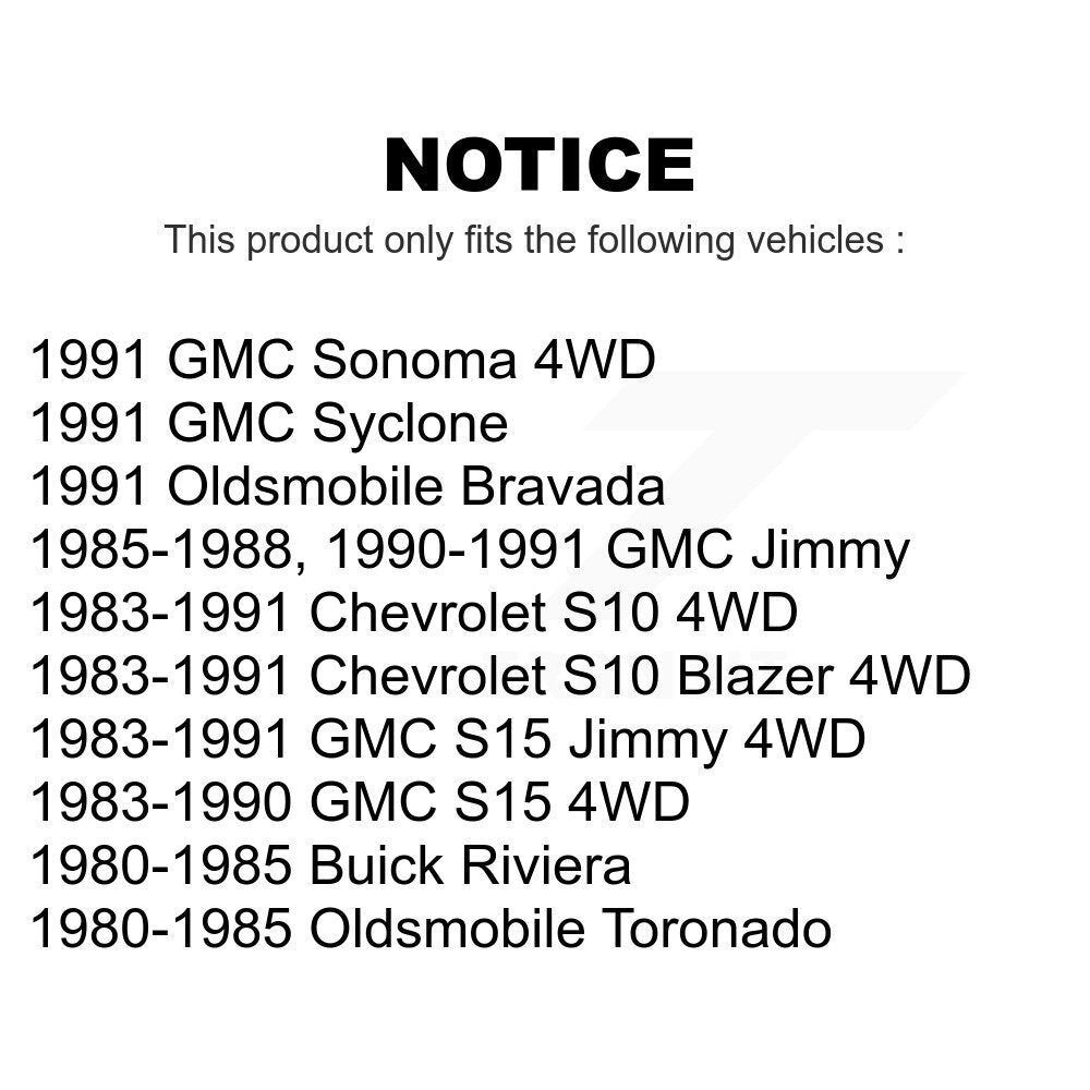 Front Rear Disc Brake Rotors Drums Kit For Chevrolet S10 GMC Blazer S15 Jimmy Sonoma Buick Riviera Oldsmobile Toronado Syclone Bravada K8-102184