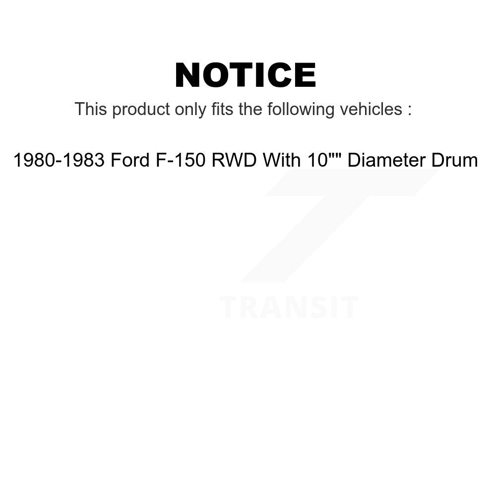 Front Rear Disc Brake Rotors Drums Kit For 1980-1983 Ford F-150 RWD With 10" Diameter Drum K8-102191