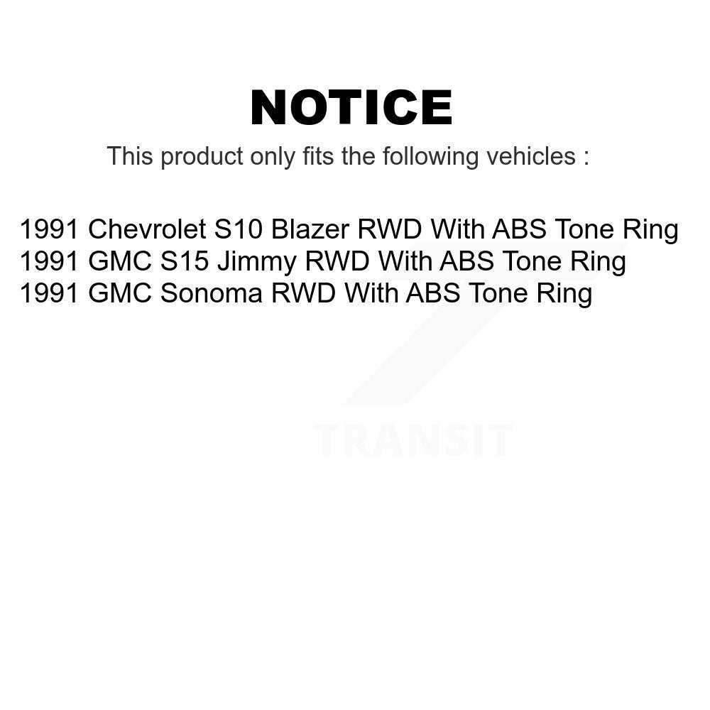 Front Rear Disc Brake Rotors Drums Kit For 1991-1991 GMC Sonoma Chevrolet S10 Blazer S15 Jimmy With ABS Tone Ring RWD K8-102204