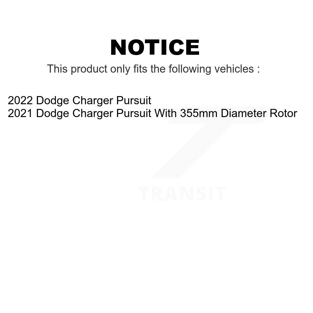 Front Rear Disc Brake Rotors Kit For Dodge Charger Pursuit K8-102286