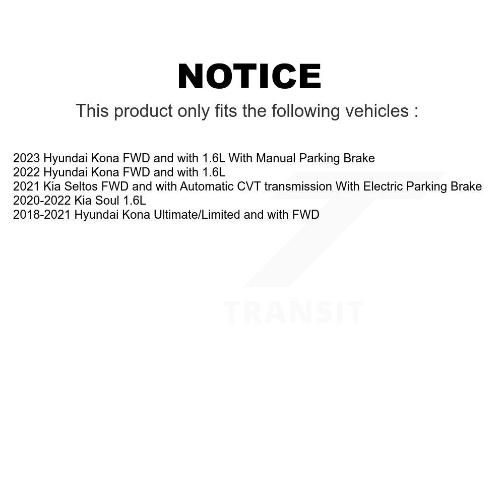 Rear Disc Brake Rotors Pair For Hyundai Kona Kia Soul Seltos K8-102339