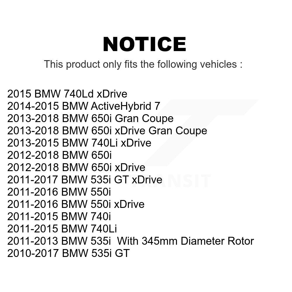 Front Rear Disc Brake Rotors Kit For BMW 535i 550i xDrive 650i 740Li 740i GT Gran Coupe 740Ld ActiveHybrid 7 K8-102382