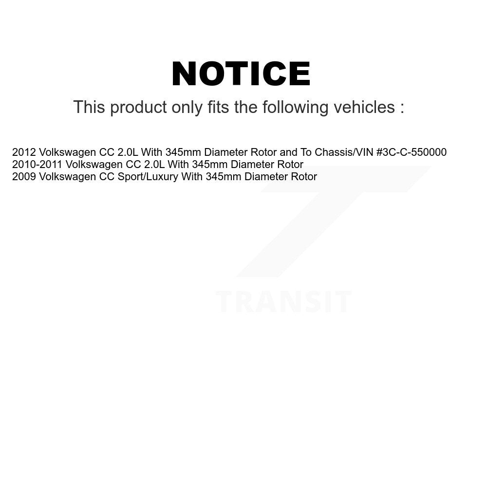 Front Rear Disc Brake Rotors Kit For Volkswagen CC K8-102402
