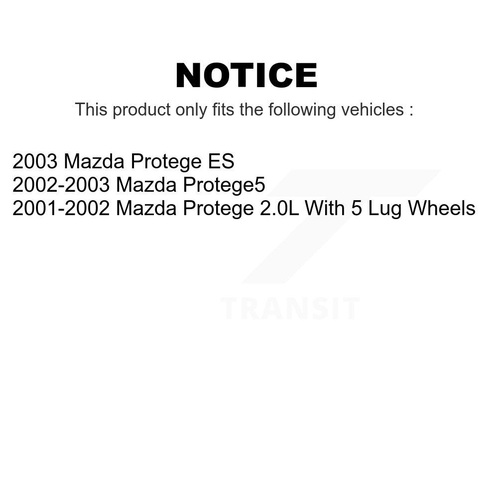 Front Rear Disc Brake Rotors Drums Kit For Mazda Protege Protege5 K8-102409
