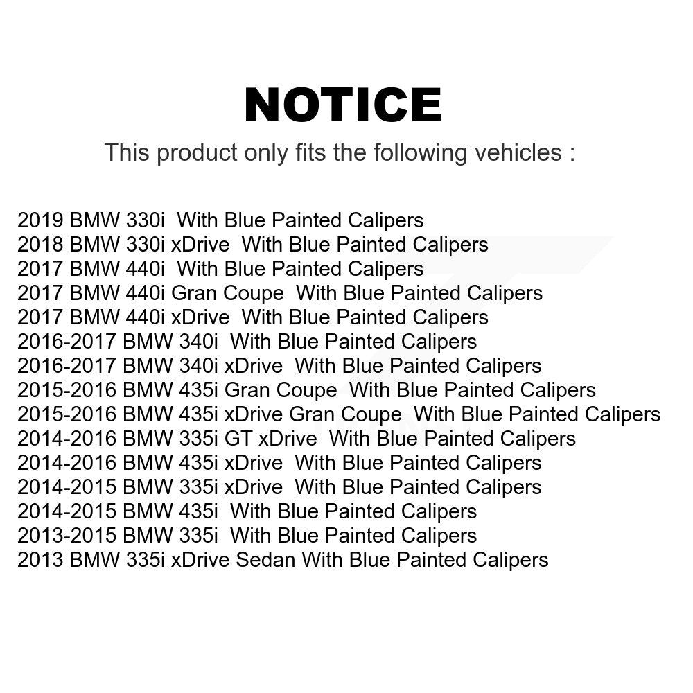 Front Rear Disc Brake Rotors Kit For BMW 335i xDrive 330i 435i 340i Gran Coupe GT 440i With Blue Painted Calipers K8-102441