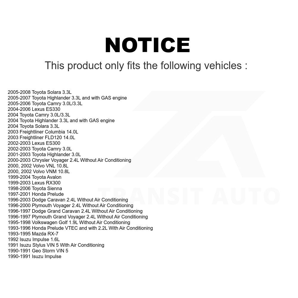 Serpentine Belt KBR-5060410 For Toyota Camry Sienna Highlander Lexus Avalon Dodge RX300 Solara Caravan ES330 ES300 Voyager Plymouth Chrysler Honda Prelude Grand Volkswagen Golf Mazda RX-7 Geo Storm