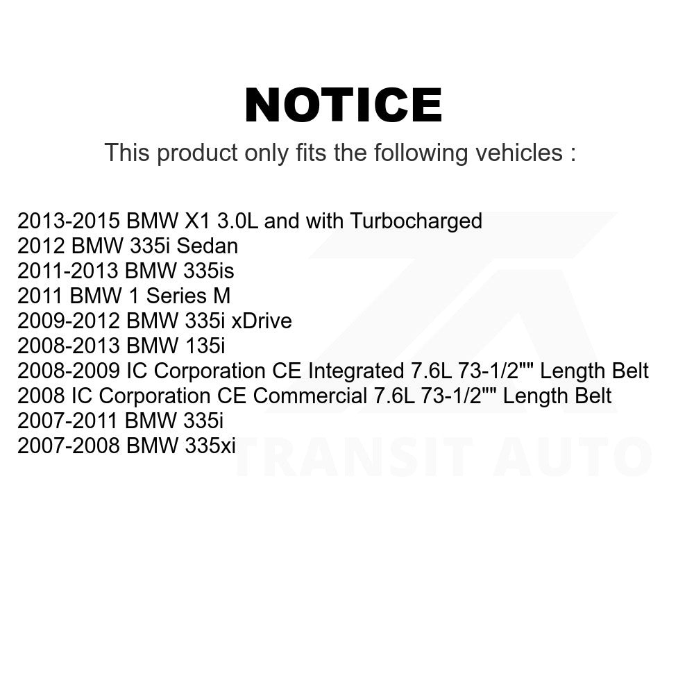 Main Drive Serpentine Belt KBR-5070730 For BMW 335i X1 xDrive 135i 335xi 335is 1 Series M IC Corporation CE Integrated Commercial