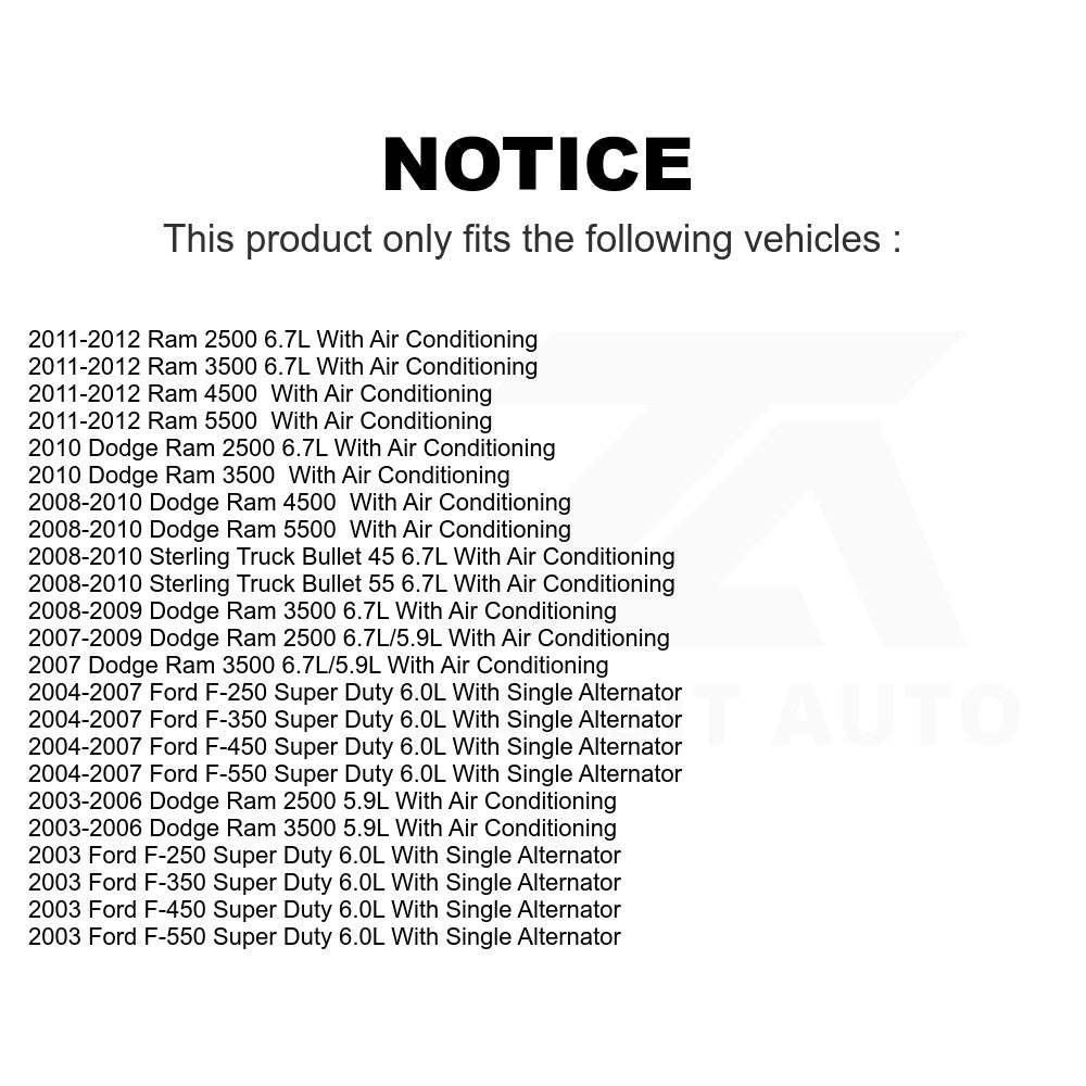 Main Drive Serpentine Belt KBR-5081260 For Ford Dodge F-250 Super Duty Ram 2500 F-350 3500 5500 Sterling Truck 4500 Bullet 45 55 F-450 F-550