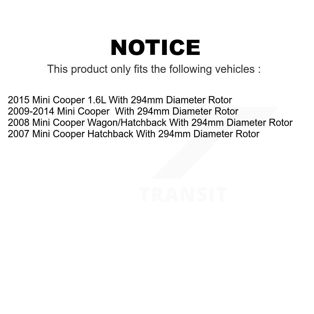 Front Rear Ceramic Brake Pads Kit For Mini Cooper With 294mm Diameter Rotor KCX-100070