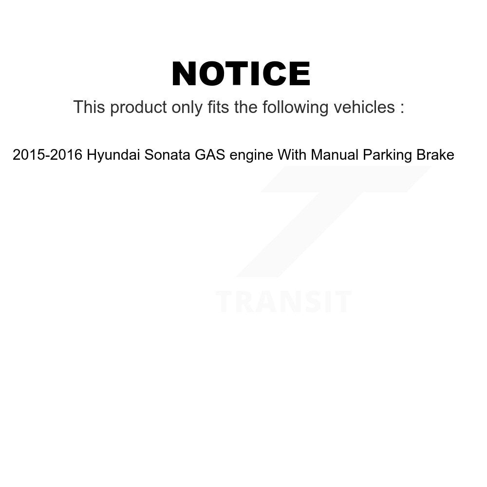 Front Rear Ceramic Brake Pads Kit For 2015-2016 Hyundai Sonata GAS engine With Manual Parking KCX-100250