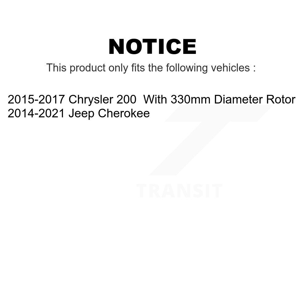 Front Coated Drilled Slotted Disc Brake Rotors Pair For Jeep Cherokee Chrysler 200 KD-100037