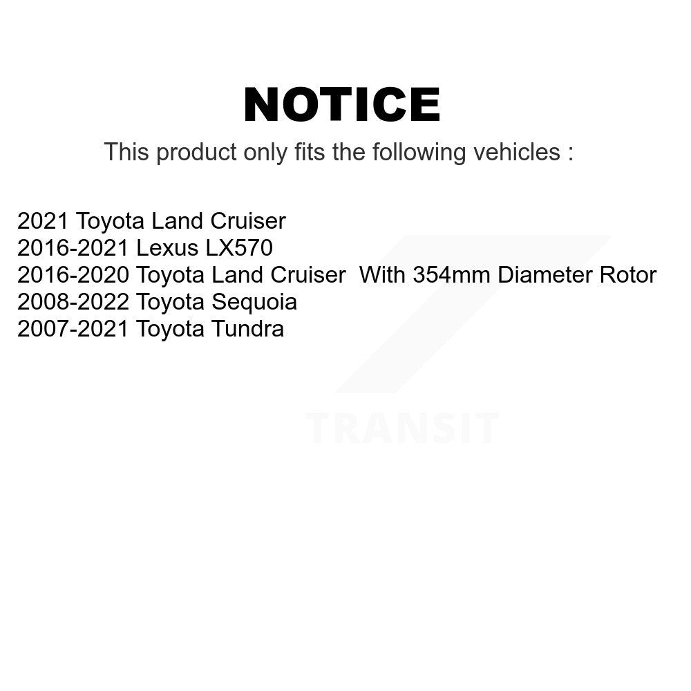 Front Coated Drilled Slotted Disc Brake Rotors Pair For Toyota Tundra Sequoia Lexus LX570 Land Cruiser KD-100056