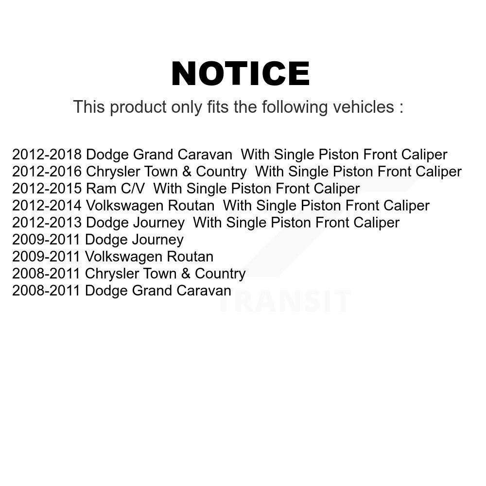 Rear Coated Drilled Slotted Disc Brake Rotors Pair For Dodge Grand Caravan Chrysler Town & Country Journey Volkswagen Routan Ram C/V KD-100139