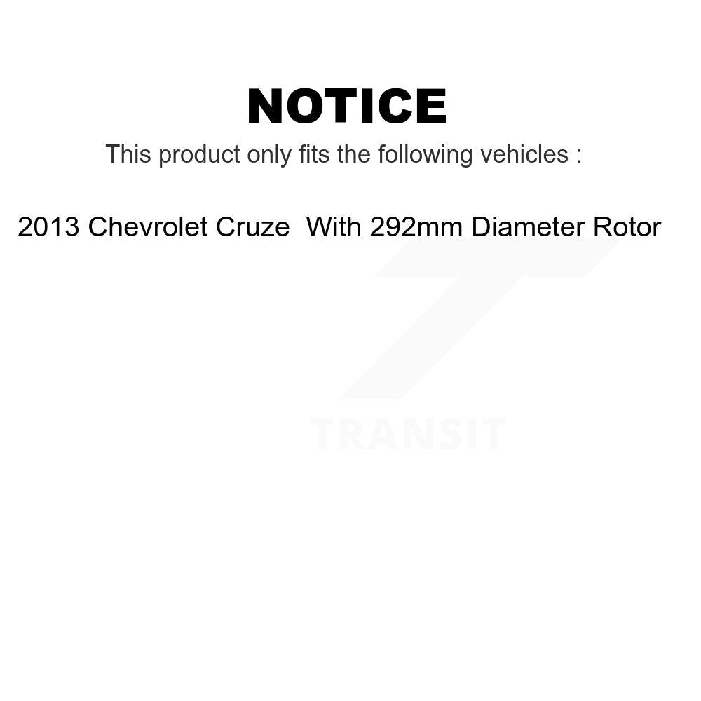 Front Rear Coated Drilled Slotted Disc Brake Rotors Kit For 2013 Chevrolet Cruze With 292mm Diameter Rotor KD-100212