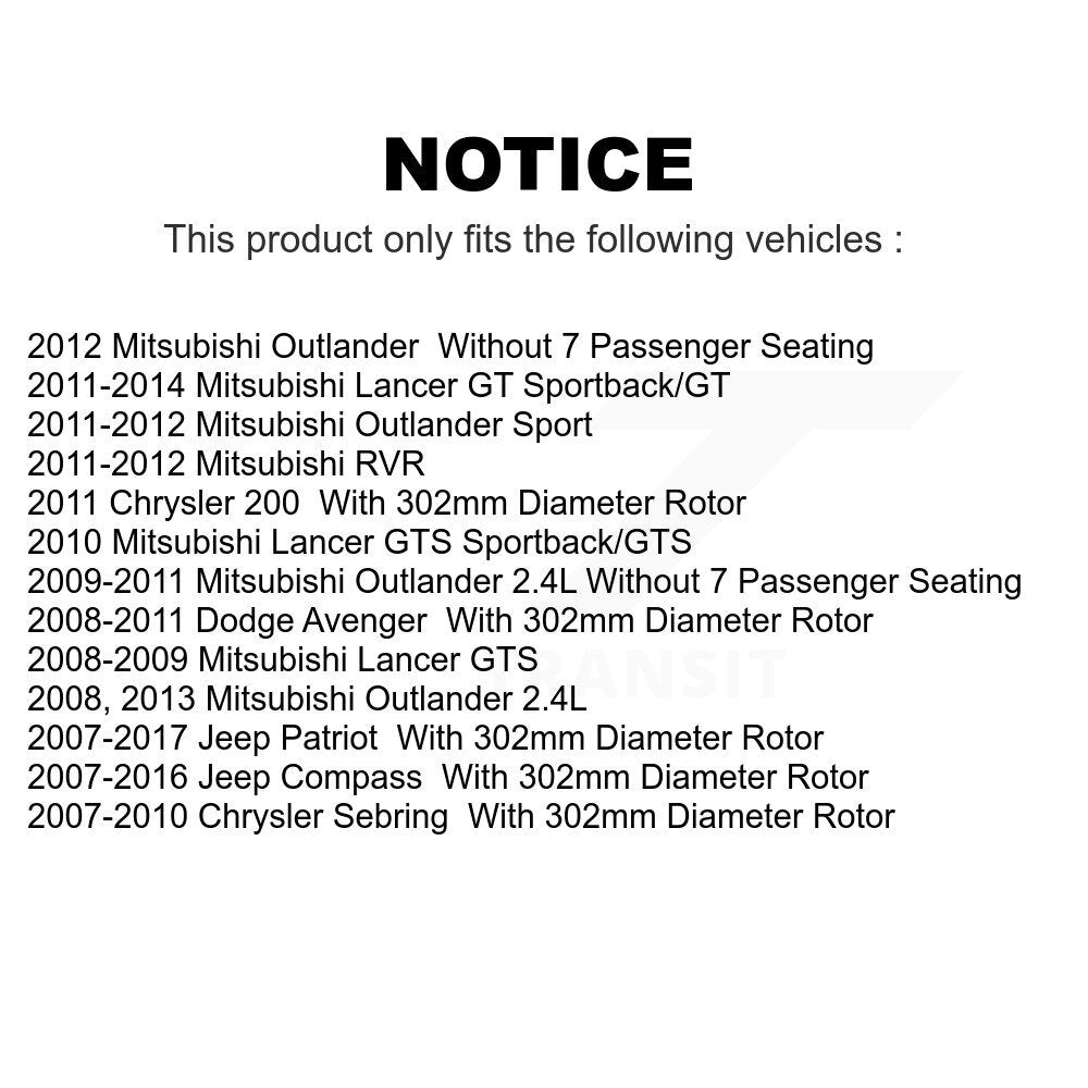 Front Rear Coated Drilled Slotted Disc Brake Rotors Kit For Jeep Patriot Compass Chrysler Dodge Avenger Mitsubishi Sebring Lancer 200 Outlander Sport RVR KD-100249