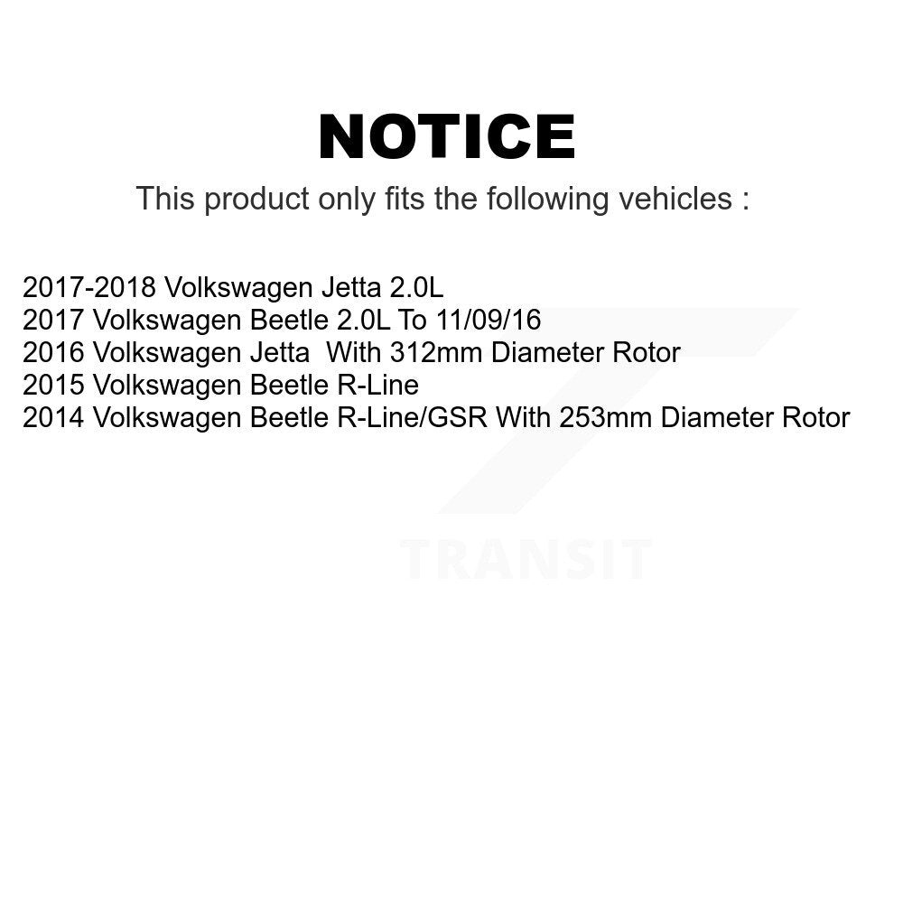 Front Rear Coated Drilled Slotted Disc Brake Rotors Kit For Volkswagen Jetta Beetle KD-100281