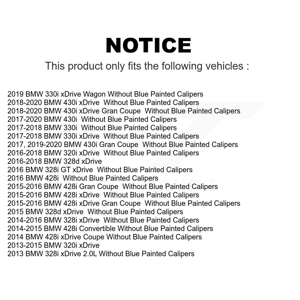 Front Rear Coated Drilled Slotted Disc Brake Rotors Kit For BMW 328i xDrive 320i 330i 428i 430i Gran Coupe 328d GT KD-100312