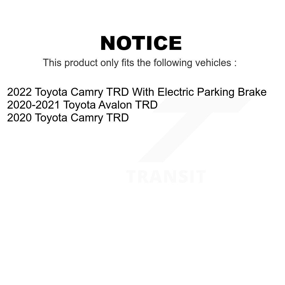 Front Rear Coated Drilled Slotted Disc Brake Rotors Kit For Toyota Camry Avalon TRD KD-100386