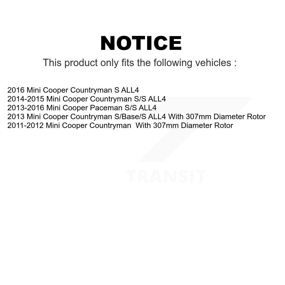 Front Rear Coated Drilled Slotted Disc Brake Rotors Kit For Mini Cooper Countryman Paceman KD-100504