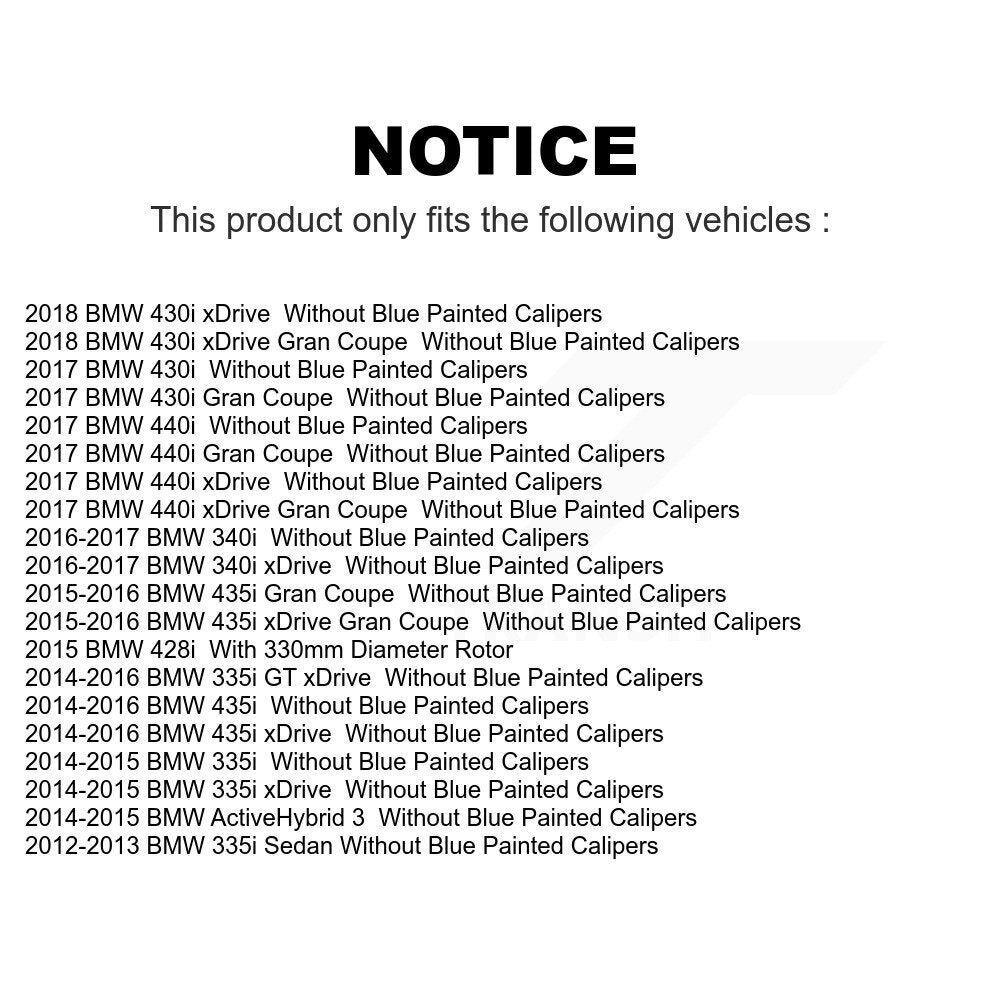 Front Rear Coated Drilled Slotted Disc Brake Rotors Kit For BMW 335i 435i 428i xDrive 340i 430i Gran Coupe GT 440i ActiveHybrid 3 KD-100560