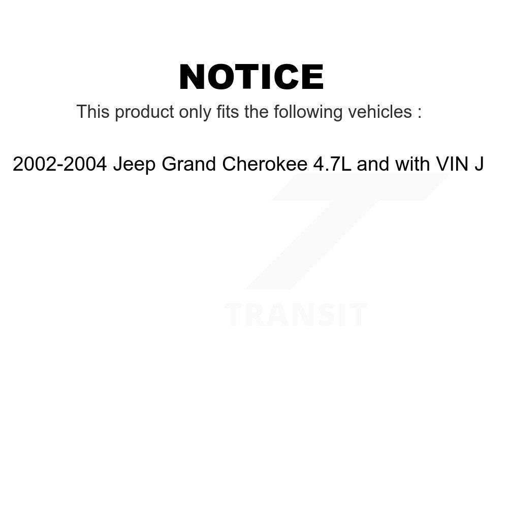 Air And Cabin Filters Kit For 2002-2004 Jeep Grand Cherokee 4.7L with VIN J KFL-100289