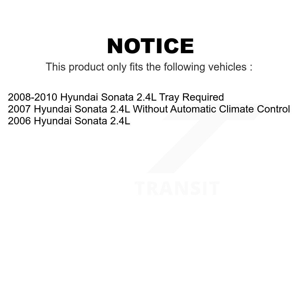 Air And Cabin Filters Kit For Hyundai Sonata 2.4L KFL-100802