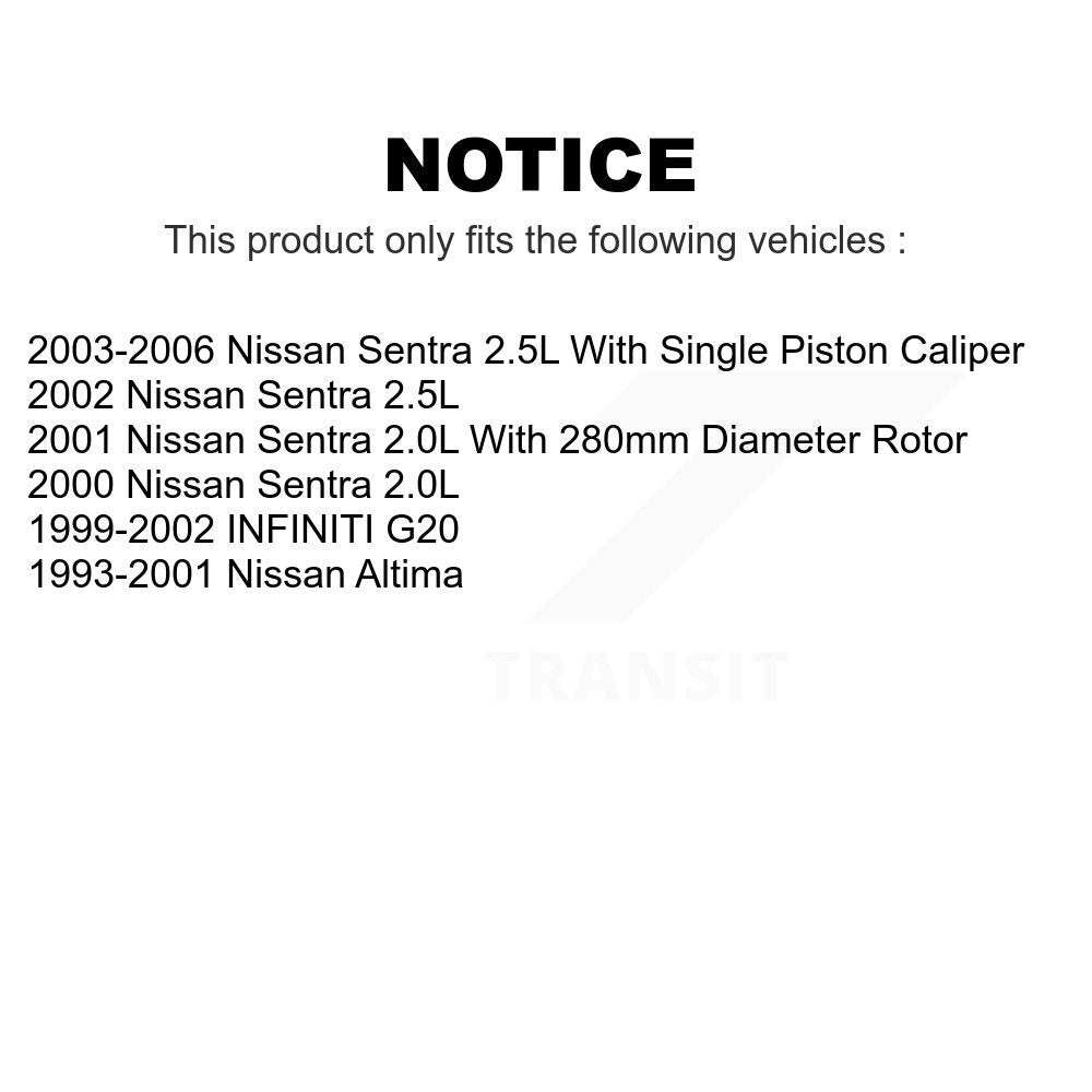 Front Coated Disc Brake Rotors Pair For Nissan Sentra Altima Infiniti G20 INFINITI KG-100156