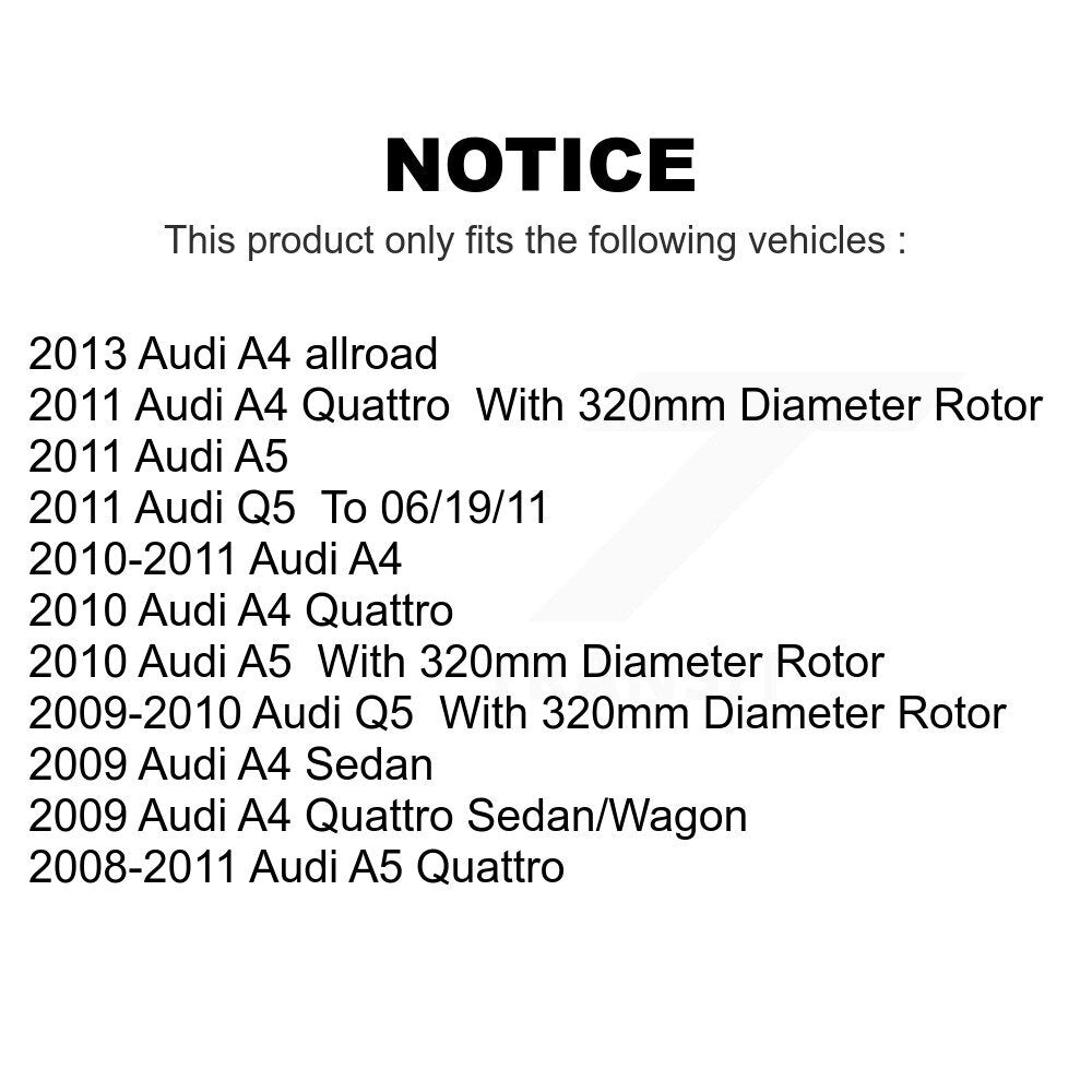 Front Coated Disc Brake Rotors Pair For Audi A4 Quattro Q5 A5 allroad KG-100303