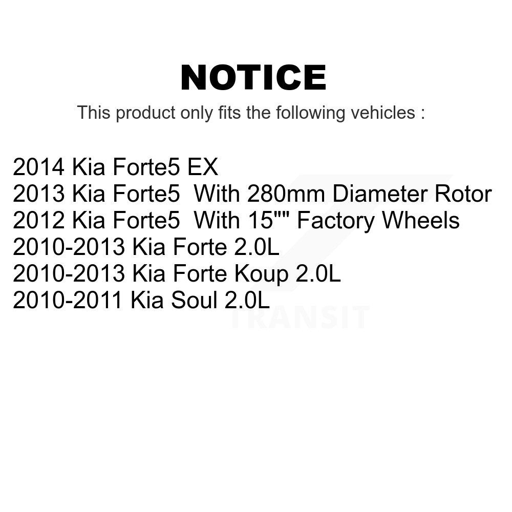Front Coated Disc Brake Rotors Pair For Kia Forte Soul Koup Forte5 KG-100311