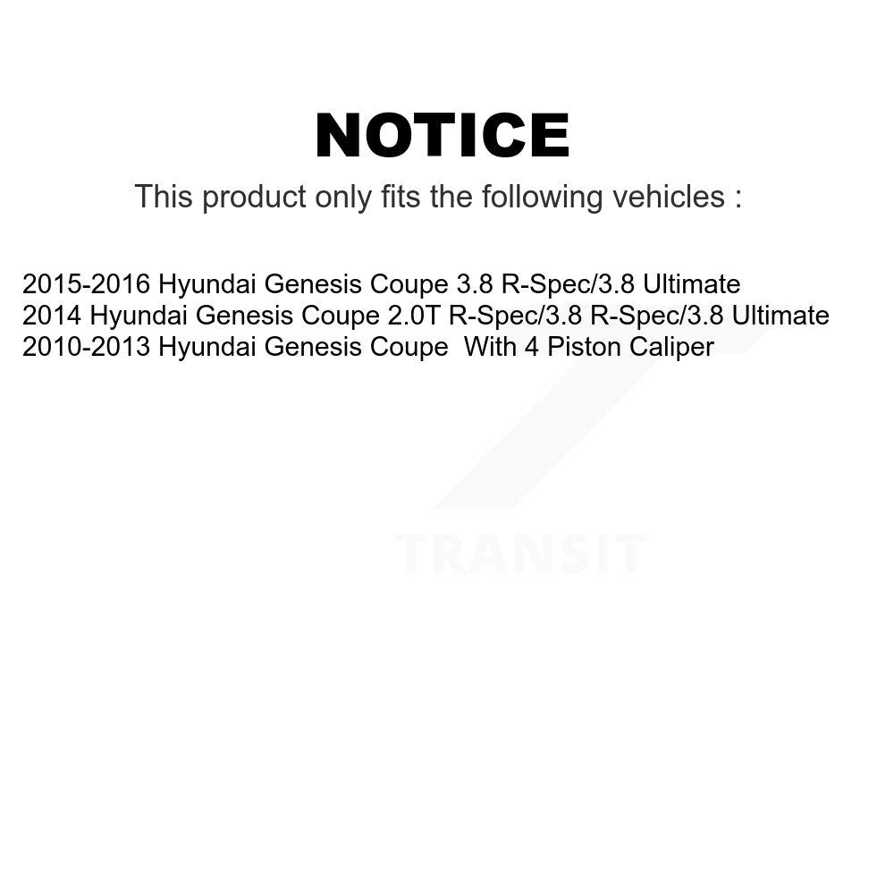 Front Coated Disc Brake Rotors Pair For Hyundai Genesis Coupe KG-100313