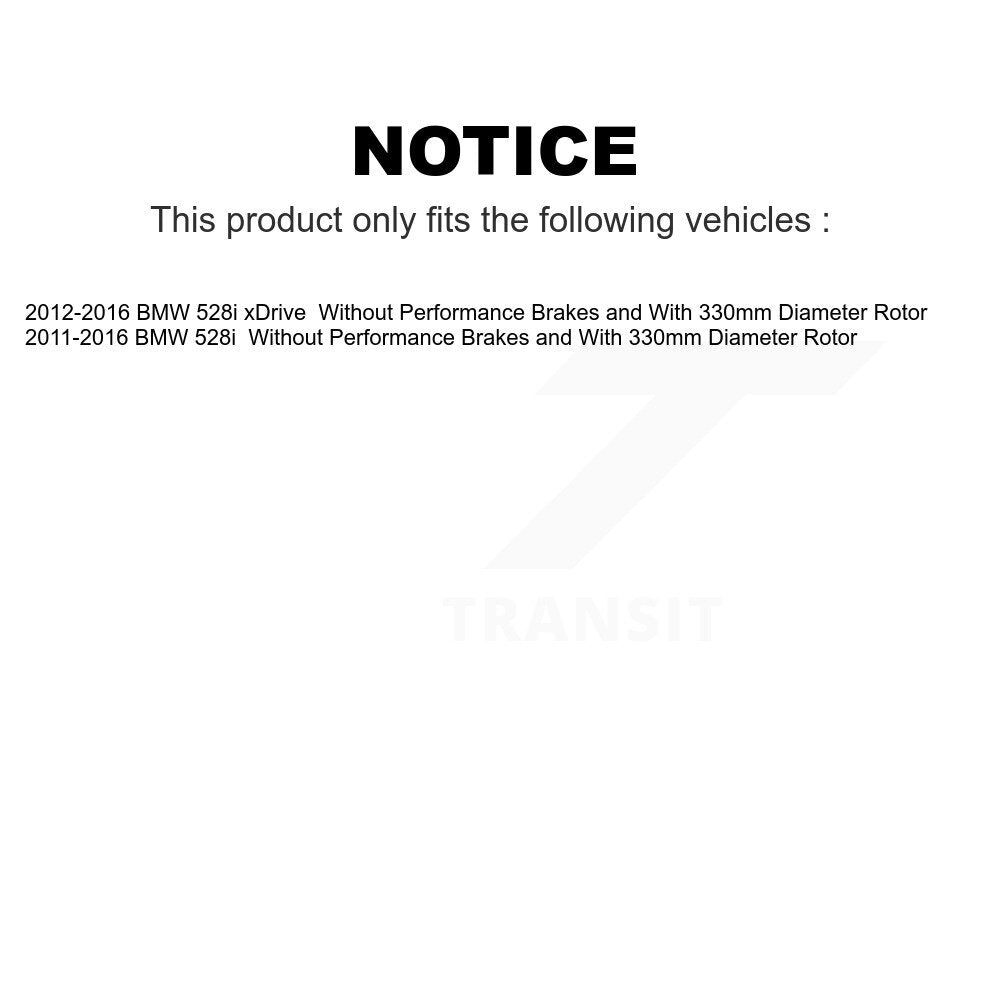 Front Coated Disc Brake Rotors Pair For BMW 528i xDrive Without Performance Brakes With 330mm Diameter Rotor KG-100375