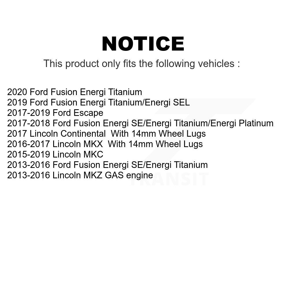 Rear Coated Disc Brake Rotors Pair For Ford Fusion Escape Lincoln MKC MKZ MKX Continental KG-100455