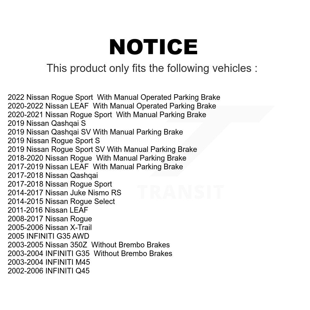 Rear Coated Disc Brake Rotors Pair For Nissan Rogue Sport INFINITI G35 Select LEAF Juke 350Z Q45 M45 Qashqai X-Trail KG-100525