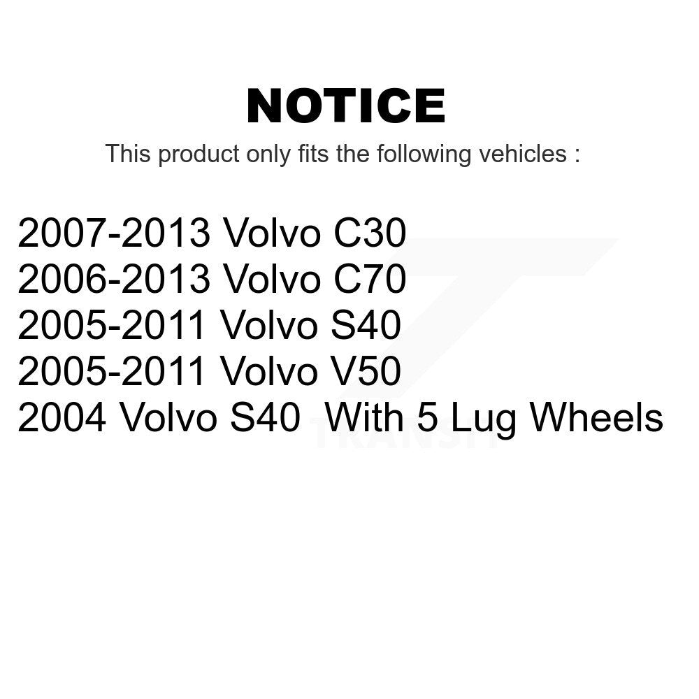 Rear Coated Disc Brake Rotors Pair For Volvo S40 C70 C30 V50 KG-100589